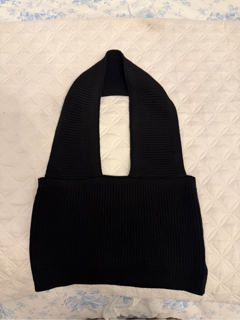 Cider Black Knit Over the Neck Tote
